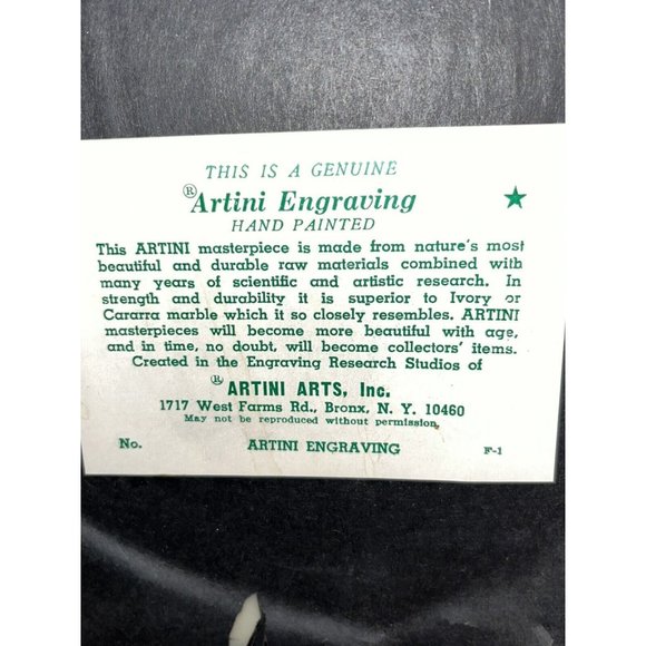 VINTAGE GENUINE ARTINI ENGRAVING HAND PAINTED Item 5445 Order # 7963 Dov Bar-Lev - Picture 4 of 10